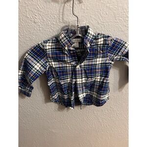Baby Boys Size 18 Months Plaid Button Down Shirt Ralph Lauren